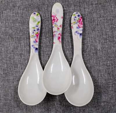 一元两元热销款！仿瓷印花饭勺厂家直销，厨房日用百货批发首选